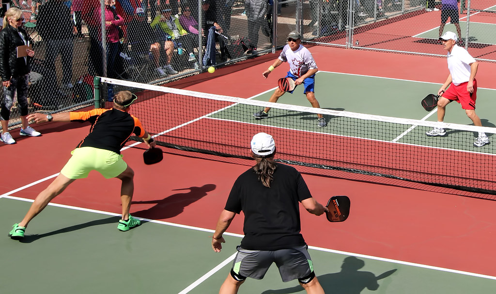 Doubles+match+of+a+pickleball+tournament+in+Arizona